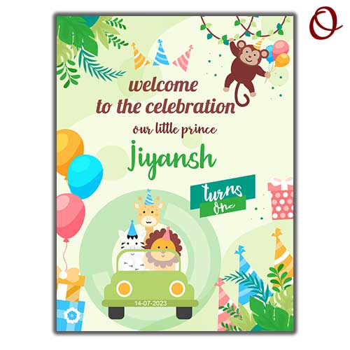 Jungle Theme Birthday Party Welcome Board