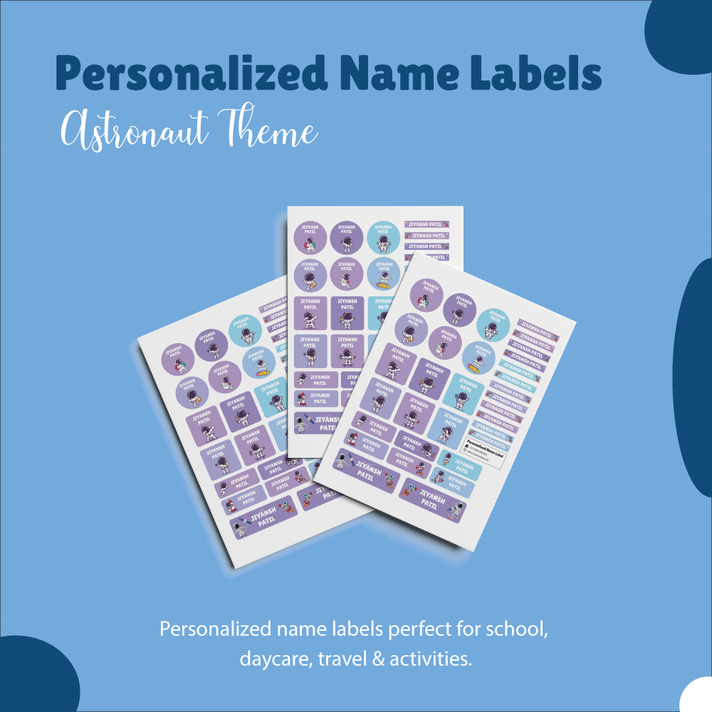 Astronaut Theme Name Labels
