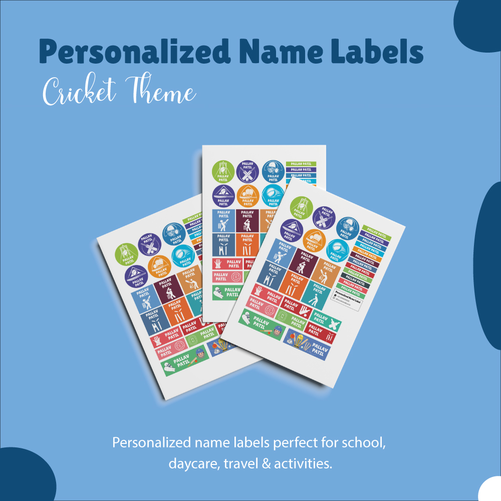 Cricket Theme Name Labels